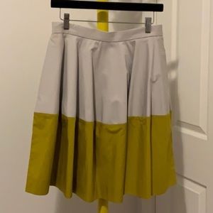 NWT COS yellow and gray color block a-line skirt